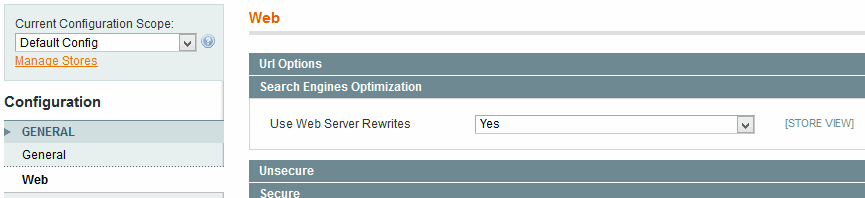 Use web server Rewrites