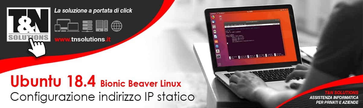 Configurazione indirizzo IP statico su Ubuntu 18.04